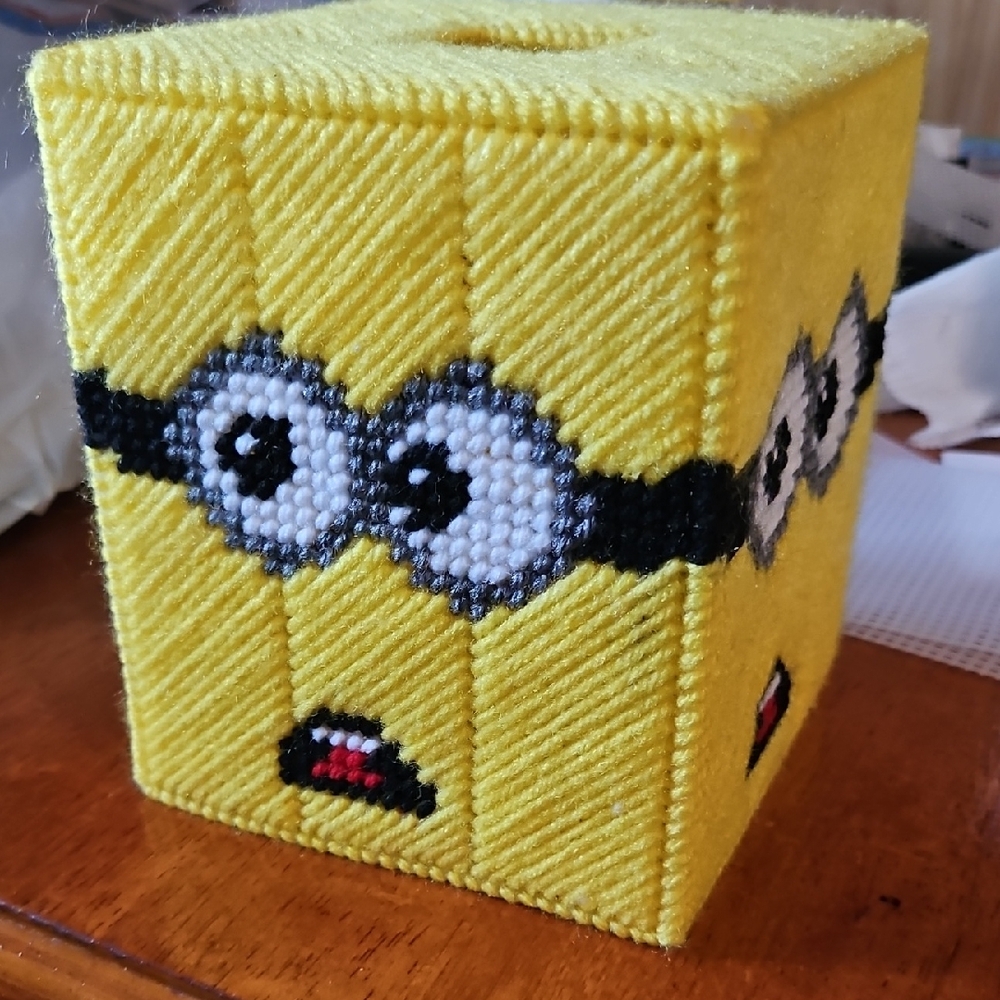 Yellow Minion-Inspired Kids Tissue Box Cover